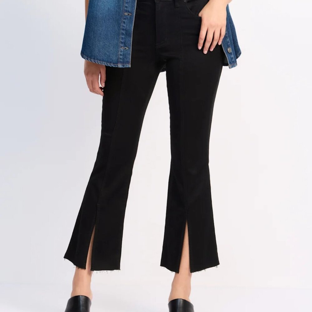 STS BLUE | High Rise Front Slit Flare Pants | Black